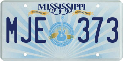 MS license plate MJE373