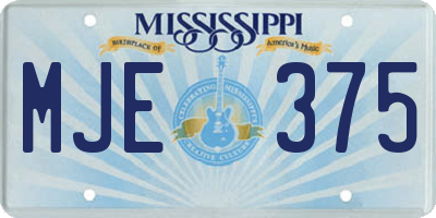 MS license plate MJE375