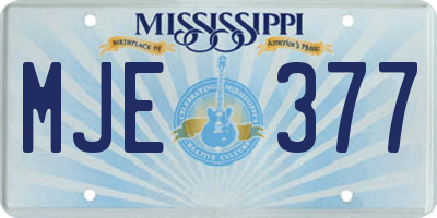 MS license plate MJE377