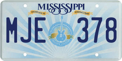 MS license plate MJE378