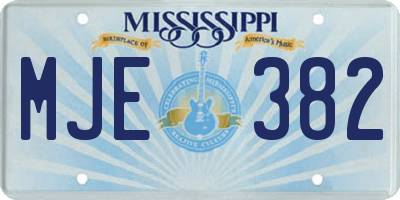 MS license plate MJE382