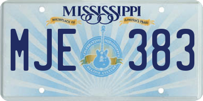 MS license plate MJE383