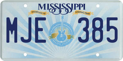 MS license plate MJE385