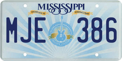 MS license plate MJE386