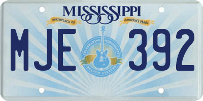 MS license plate MJE392