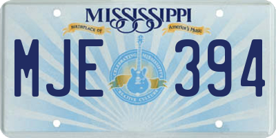 MS license plate MJE394