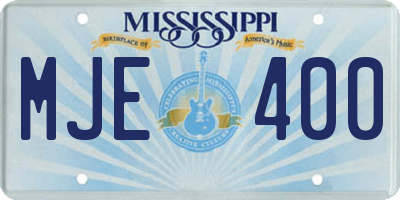 MS license plate MJE400