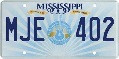 MS license plate MJE402