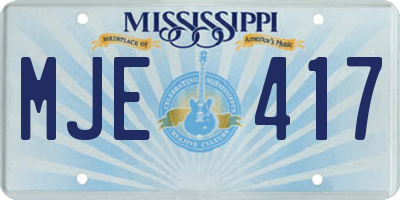 MS license plate MJE417