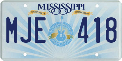 MS license plate MJE418