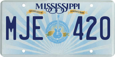 MS license plate MJE420