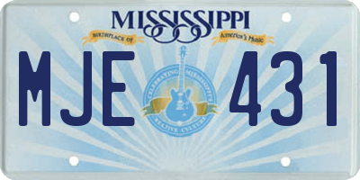 MS license plate MJE431