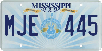 MS license plate MJE445