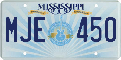 MS license plate MJE450