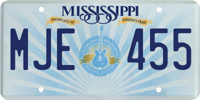 MS license plate MJE455