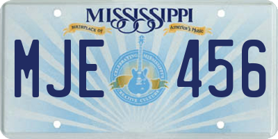 MS license plate MJE456