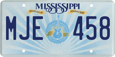 MS license plate MJE458