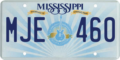 MS license plate MJE460