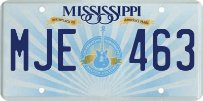 MS license plate MJE463