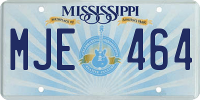 MS license plate MJE464
