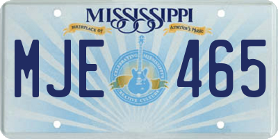 MS license plate MJE465
