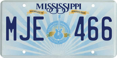 MS license plate MJE466