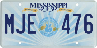 MS license plate MJE476
