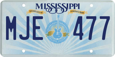 MS license plate MJE477