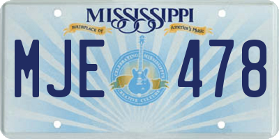 MS license plate MJE478