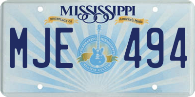 MS license plate MJE494