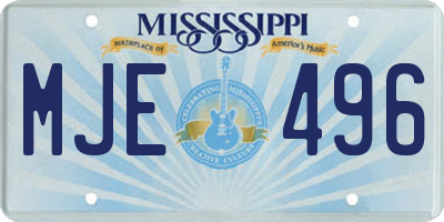 MS license plate MJE496