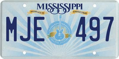 MS license plate MJE497