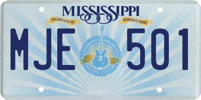MS license plate MJE501