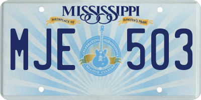 MS license plate MJE503