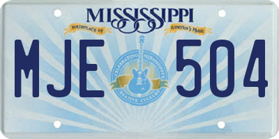 MS license plate MJE504