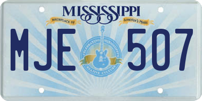 MS license plate MJE507