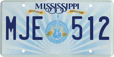 MS license plate MJE512