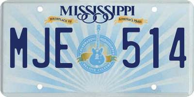 MS license plate MJE514