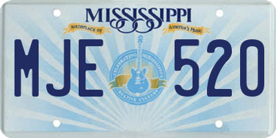 MS license plate MJE520