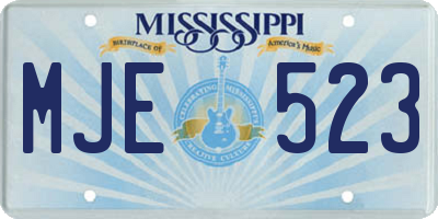 MS license plate MJE523