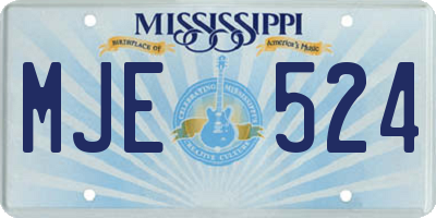 MS license plate MJE524