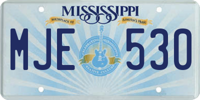 MS license plate MJE530
