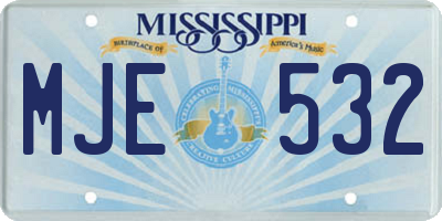MS license plate MJE532