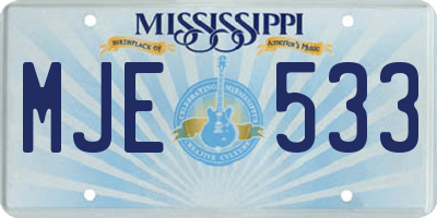 MS license plate MJE533