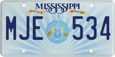 MS license plate MJE534