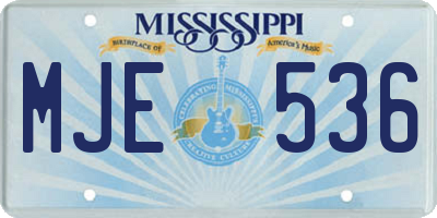 MS license plate MJE536
