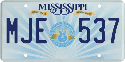 MS license plate MJE537