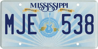 MS license plate MJE538
