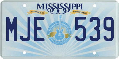 MS license plate MJE539