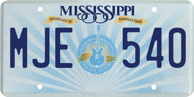 MS license plate MJE540